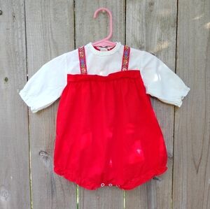 Vintage Lederhosen Romper Baby Outfit
